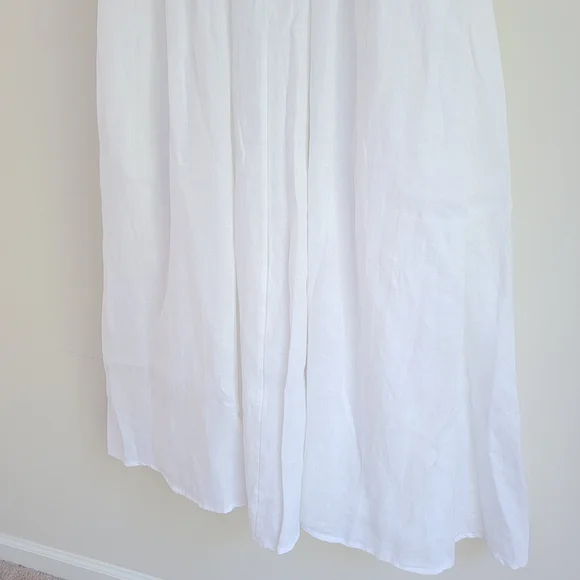 NWT Quince 100% European Linen Fit & Flare Midi Dress, White, S - Picture 6 of 12